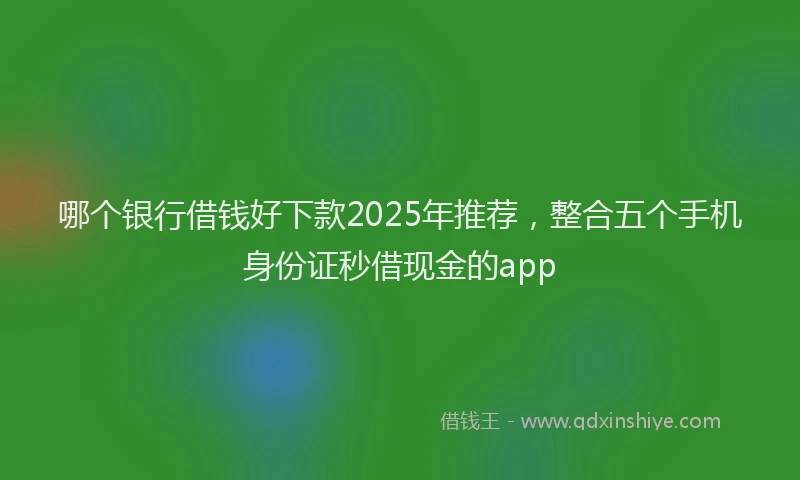 哪个银行借钱好下款2025年推荐，整合五个手机身份证秒借现金的app
