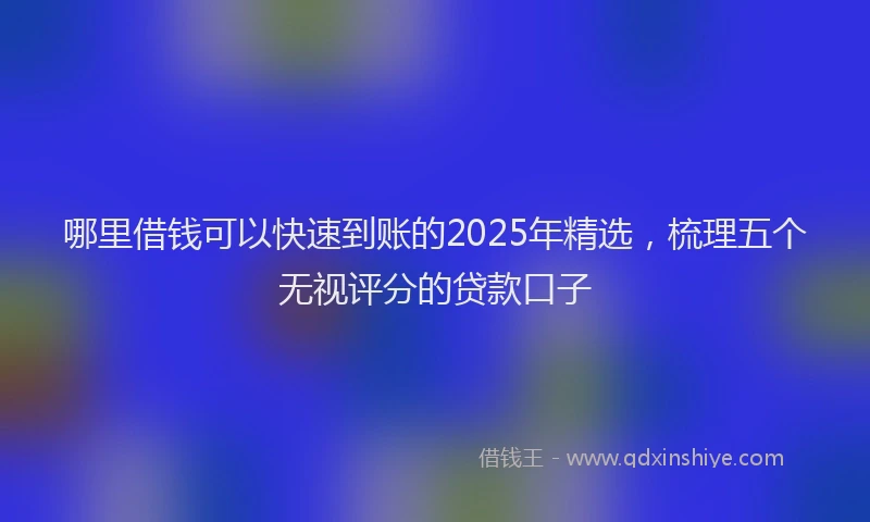 哪里借钱可以快速到账的2025年精选，梳理五个无视评分的贷款口子