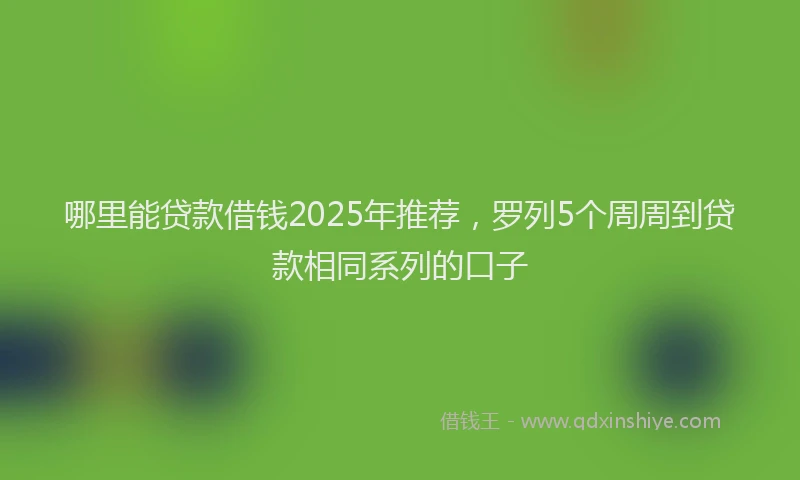 哪里能贷款借钱2025年推荐，罗列5个周周到贷款相同系列的口子
