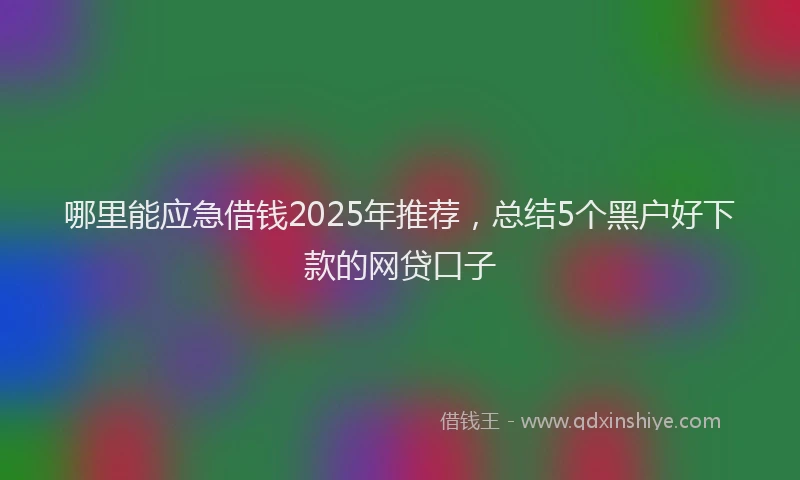 哪里能应急借钱2025年推荐，总结5个黑户好下款的网贷口子