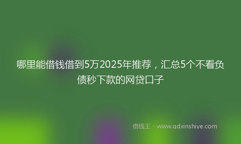 哪里能借钱借到5万2025年推荐，汇总5个不看负债秒下款的网贷口子