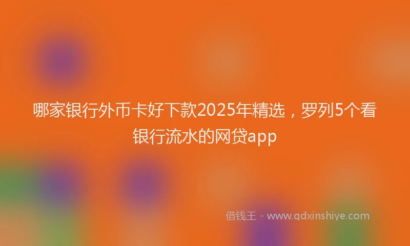哪家银行外币卡好下款2025年精选,罗列5个看银行流水的网贷app