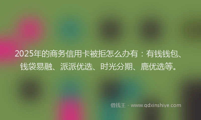 2025年的商务信用卡被拒怎么办有：有钱钱包、钱袋易融、派派优选、时光分期、鹿优选等。