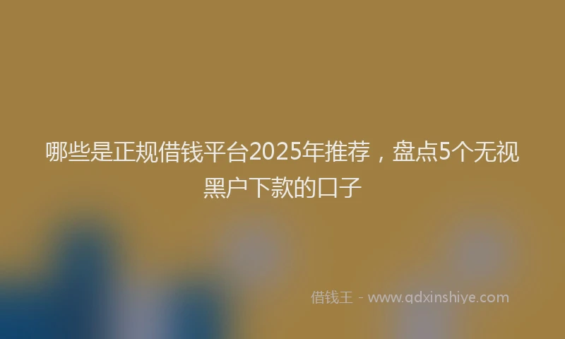 哪些是正规借钱平台2025年推荐，盘点5个无视黑户下款的口子