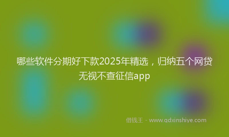 哪些软件分期好下款2025年精选，归纳五个网贷无视不查征信app
