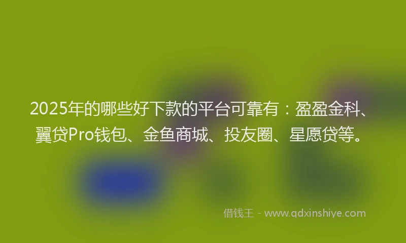 2025年的哪些好下款的平台可靠有：盈盈金科、翼贷Pro钱包、金鱼商城、投友圈、星愿贷等。