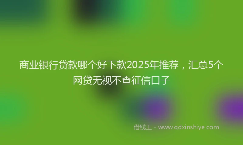 商业银行贷款哪个好下款2025年推荐，汇总5个网贷无视不查征信口子
