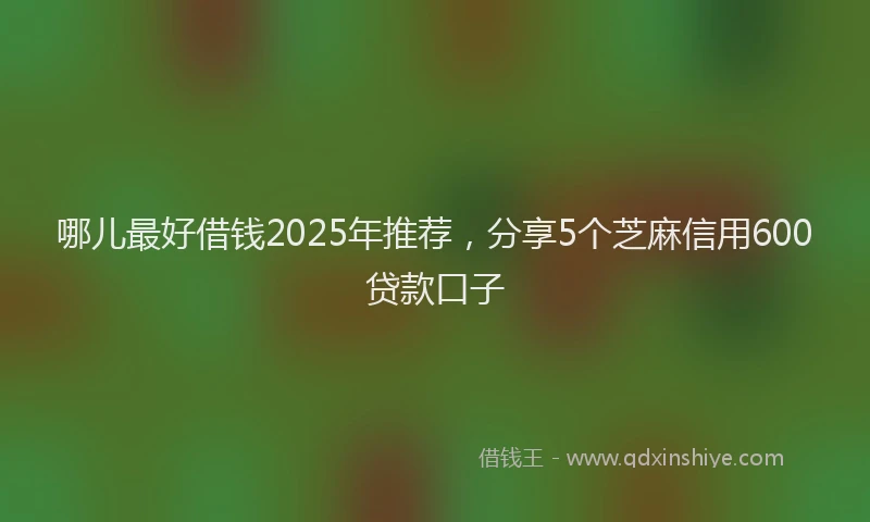 哪儿最好借钱2025年推荐，分享5个芝麻信用600贷款口子