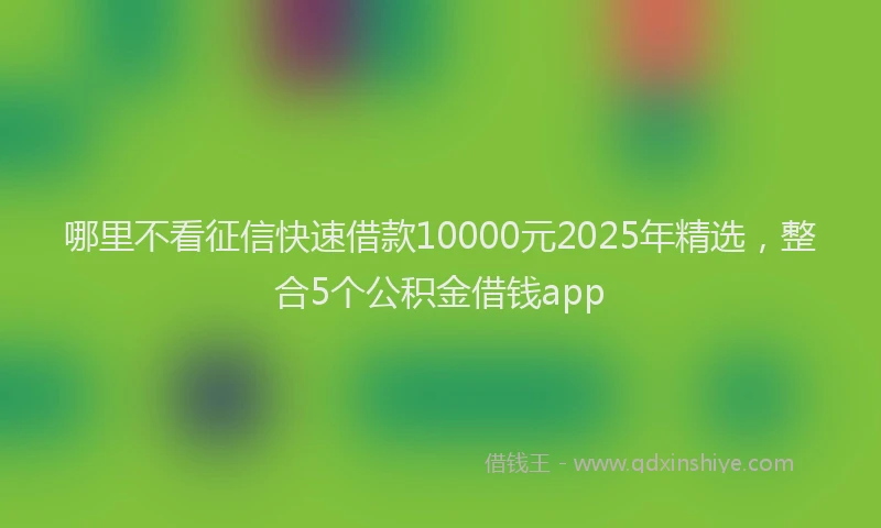 哪里不看征信快速借款10000元2025年精选，整合5个公积金借钱app