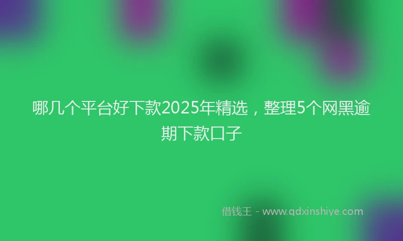 哪几个平台好下款2025年精选，整理5个网黑逾期下款口子