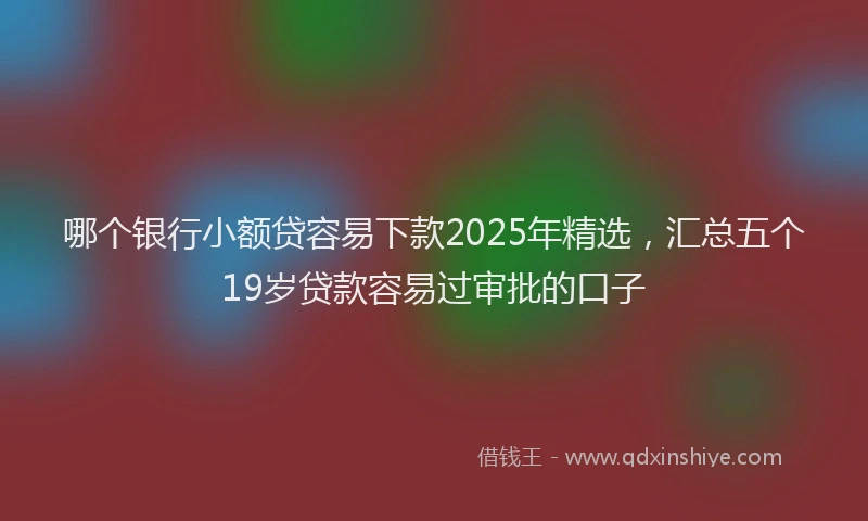 哪个银行小额贷容易下款2025年精选，汇总五个19岁贷款容易过审批的口子