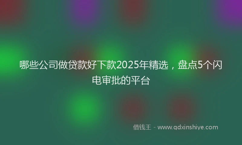 哪些公司做贷款好下款2025年精选，盘点5个闪电审批的平台