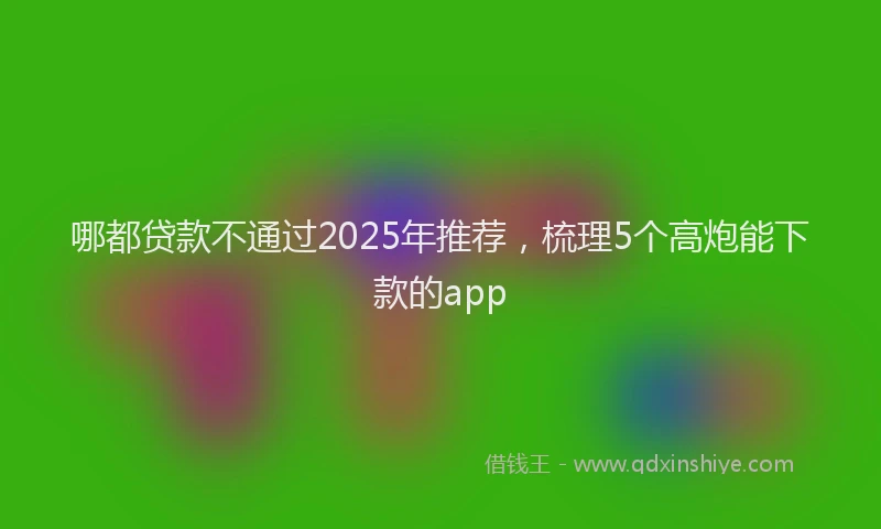 哪都贷款不通过2025年推荐，梳理5个高炮能下款的app