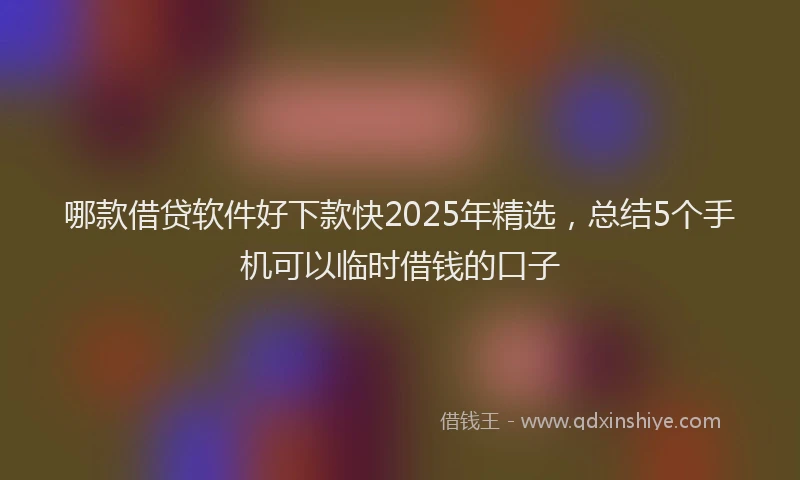 哪款借贷软件好下款快2025年精选，总结5个手机可以临时借钱的口子