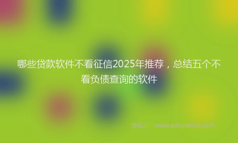 哪些贷款软件不看征信2025年推荐，总结五个不看负债查询的软件