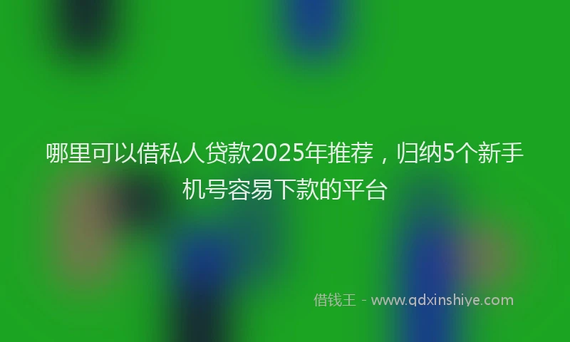 哪里可以借私人贷款2025年推荐，归纳5个新手机号容易下款的平台