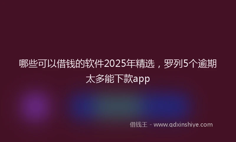 哪些可以借钱的软件2025年精选，罗列5个逾期太多能下款app