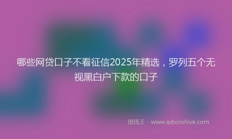 哪些网贷口子不看征信2025年精选，罗列五个无视黑白户下款的口子