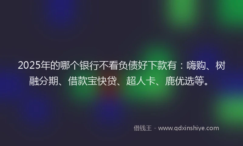 2025年的哪个银行不看负债好下款有：嗨购、树融分期、借款宝快贷、超人卡、鹿优选等。