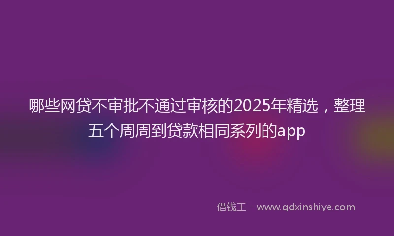 哪些网贷不审批不通过审核的2025年精选，整理五个周周到贷款相同系列的app