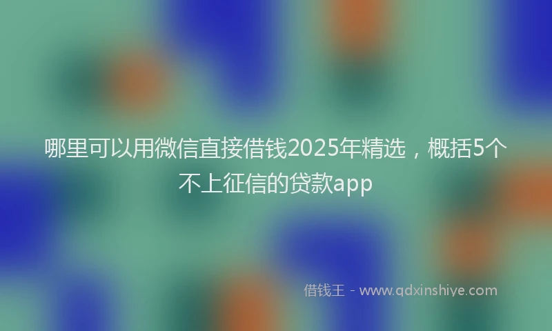 哪里可以用微信直接借钱2025年精选，概括5个不上征信的贷款app