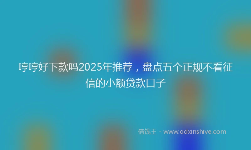 哼哼好下款吗2025年推荐，盘点五个正规不看征信的小额贷款口子
