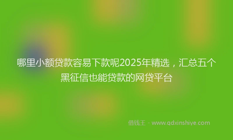 哪里小额贷款容易下款呢2025年精选，汇总五个黑征信也能贷款的网贷平台