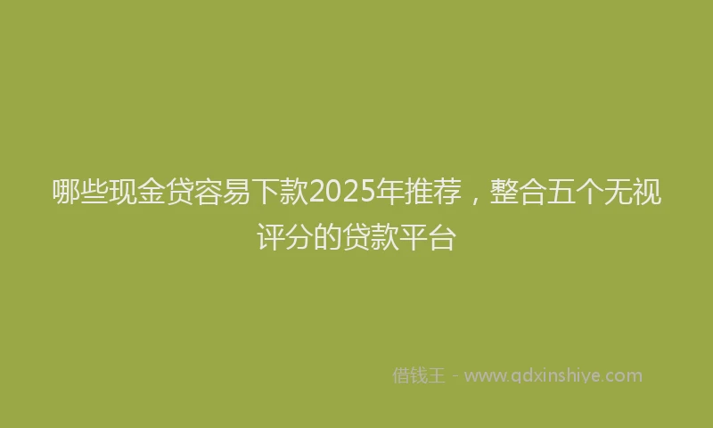 哪些现金贷容易下款2025年推荐，整合五个无视评分的贷款平台