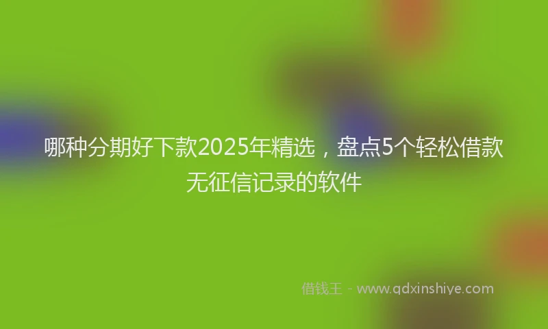 哪种分期好下款2025年精选，盘点5个轻松借款无征信记录的软件