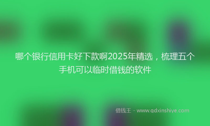 哪个银行信用卡好下款啊2025年精选，梳理五个手机可以临时借钱的软件