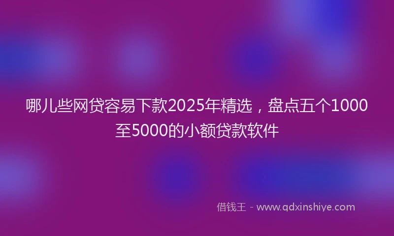 哪儿些网贷容易下款2025年精选，盘点五个1000至5000的小额贷款软件