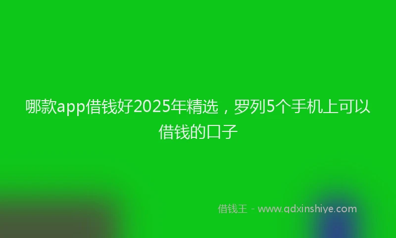 哪款app借钱好2025年精选，罗列5个手机上可以借钱的口子