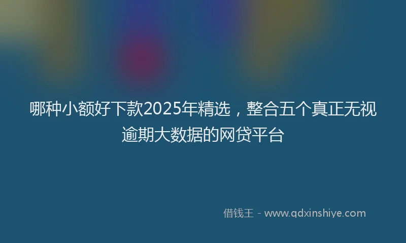 哪种小额好下款2025年精选，整合五个真正无视逾期大数据的网贷平台