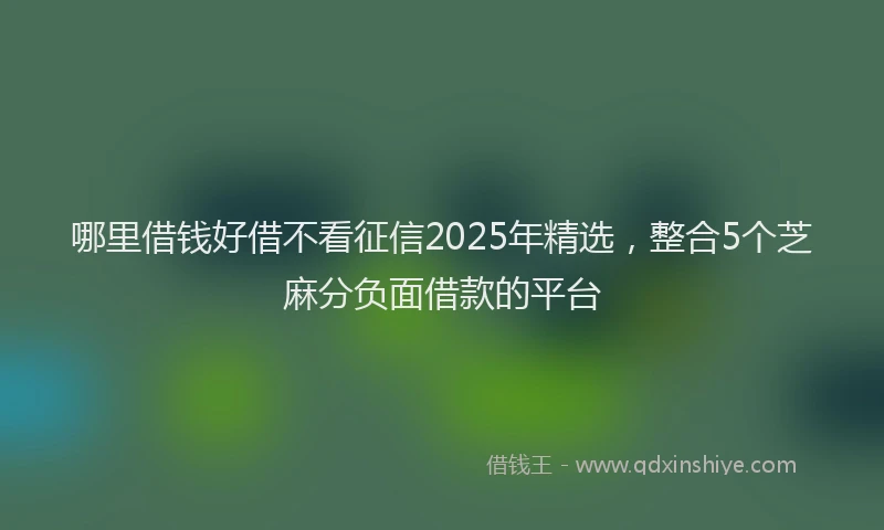 哪里借钱好借不看征信2025年精选，整合5个芝麻分负面借款的平台