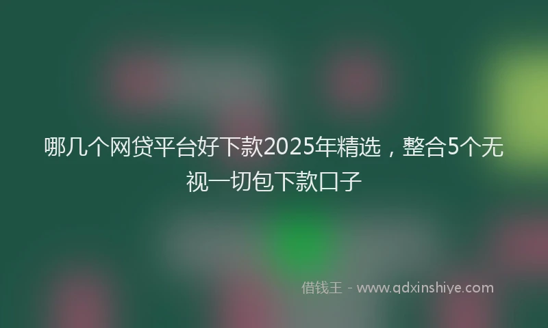 哪几个网贷平台好下款2025年精选，整合5个无视一切包下款口子