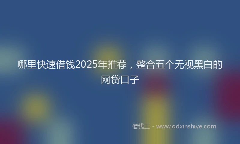 哪里快速借钱2025年推荐，整合五个无视黑白的网贷口子