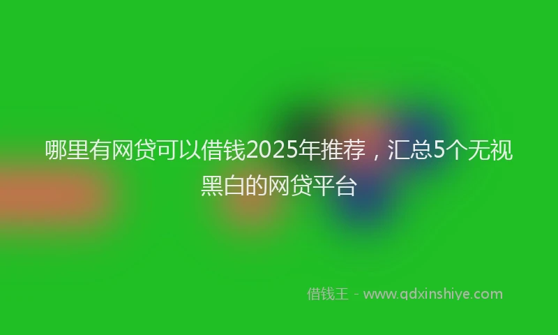 哪里有网贷可以借钱2025年推荐，汇总5个无视黑白的网贷平台