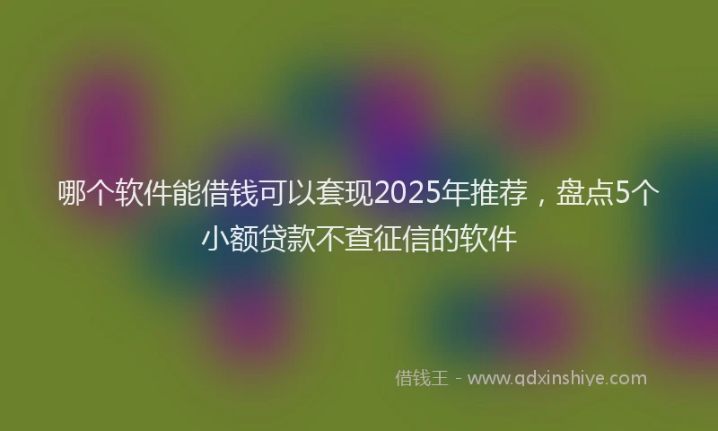 哪个软件能借钱可以套现2025年推荐，盘点5个小额贷款不查征信的软件