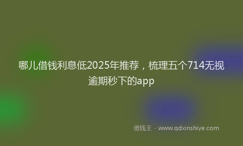 哪儿借钱利息低2025年推荐，梳理五个714无视逾期秒下的app