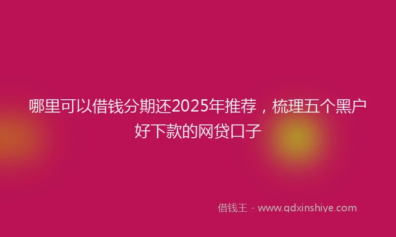 哪里可以借钱分期还2025年推荐，梳理五个黑户好下款的网贷口子