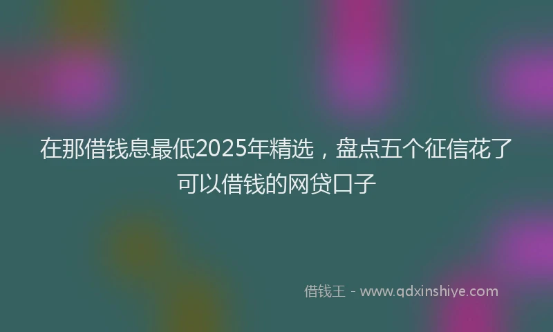在那借钱息最低2025年精选，盘点五个征信花了可以借钱的网贷口子