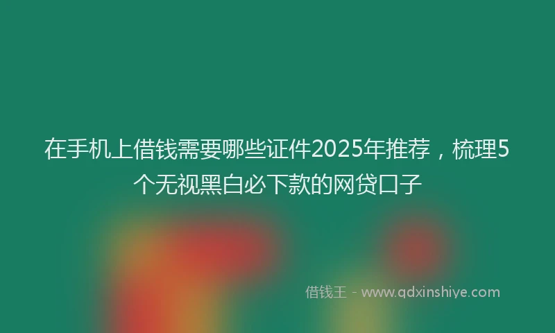 在手机上借钱需要哪些证件2025年推荐,梳理5个无视黑白必下款的网贷口子