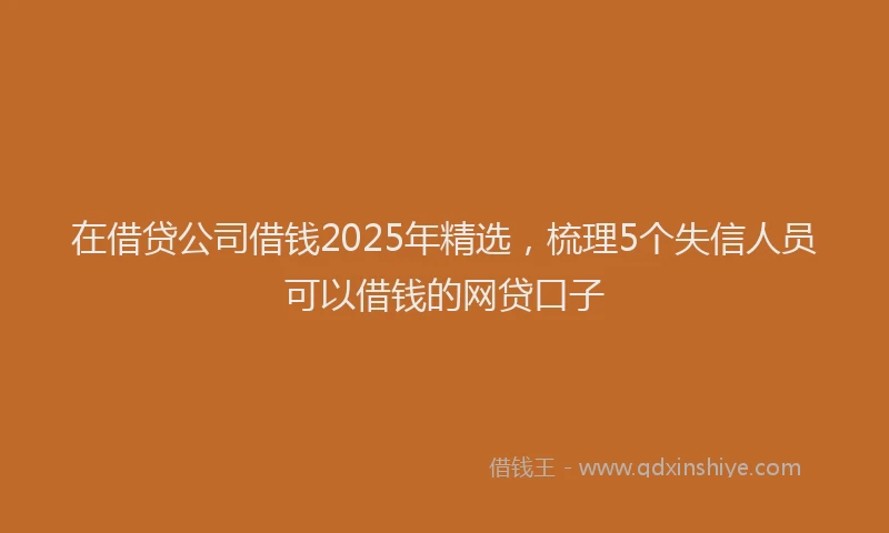 在借贷公司借钱2025年精选，梳理5个失信人员可以借钱的网贷口子