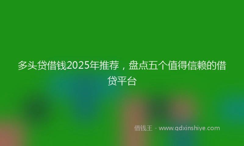 多头贷借钱2025年推荐，盘点五个值得信赖的借贷平台