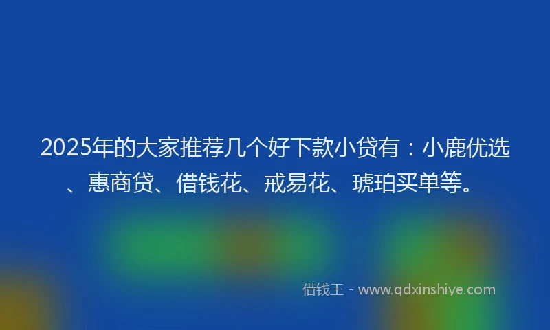 2025年的大家推荐几个好下款小贷有：小鹿优选、惠商贷、借钱花、戒易花、琥珀买单等。