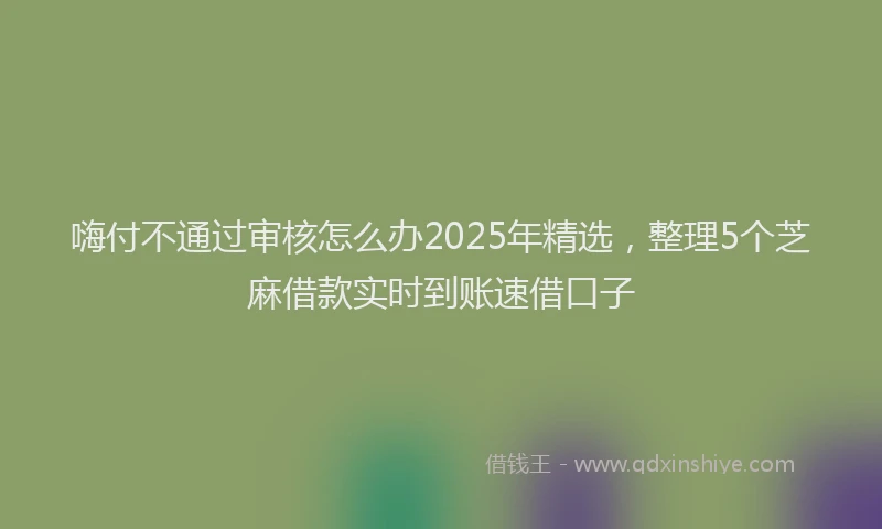 嗨付不通过审核怎么办2025年精选，整理5个芝麻借款实时到账速借口子