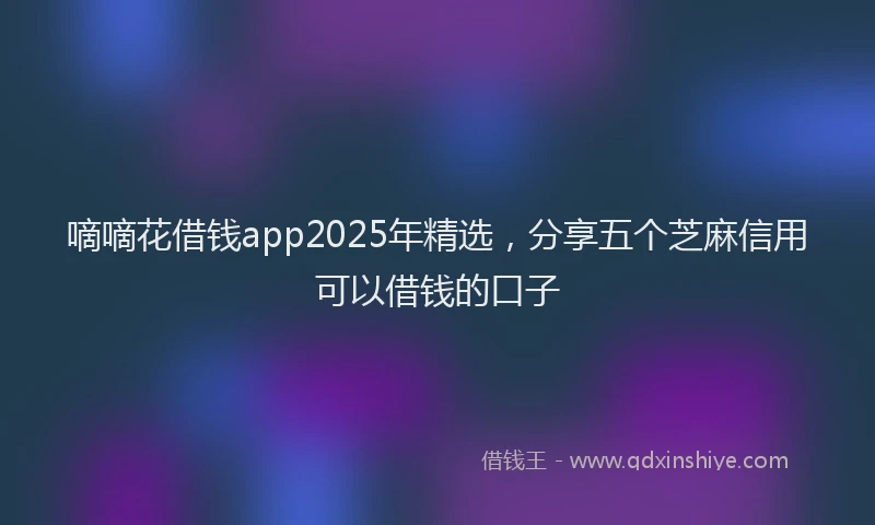 嘀嘀花借钱app2025年精选，分享五个芝麻信用可以借钱的口子