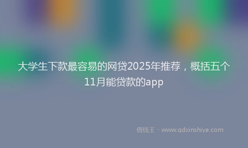 大学生下款最容易的网贷2025年推荐，概括五个11月能贷款的app