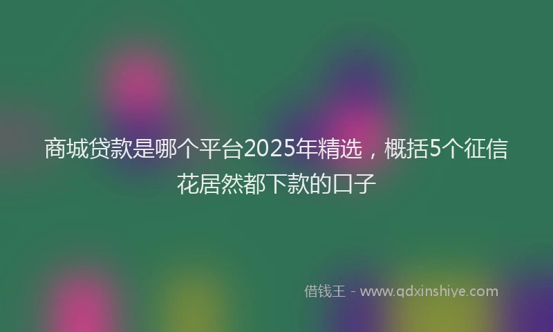 商城贷款是哪个平台2025年精选，概括5个征信花居然都下款的口子