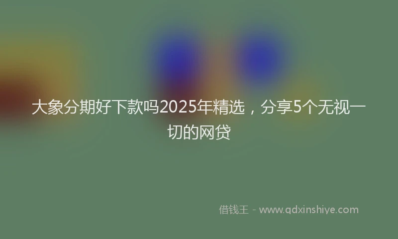 大象分期好下款吗2025年精选，分享5个无视一切的网贷